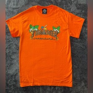 THRASHER T Shirt Men’s small Magazine Orange Skater Tiki Hawaii